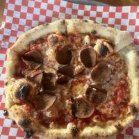 8” byo pizza w/ vegan mozzarella and vegan pepperoni   at King Dough in Indianapolis