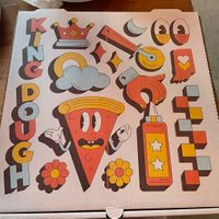 Pizza box  at King Dough in Indianapolis