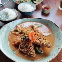 Peanut curry with sesame tofu at Green Thai in Frankfurt