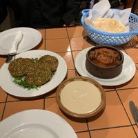 Falafel tahini eggplant  at Felfela in Kafr Nassar