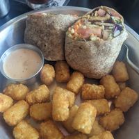 Greatest wrap with tots at Detroit Street Filling Station in Ann Arbor