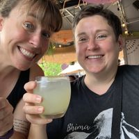 Lovely drinks! 💜🩵  at Detroit Street Filling Station in Ann Arbor