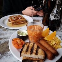 Vegan brunch (ignore the french toast in the background) at Prikid in Reykjavik