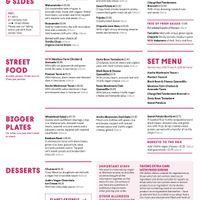 Menu  at Wahaca in Edinburgh