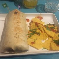 Cactus and courgette burrito  at Wahaca in Edinburgh