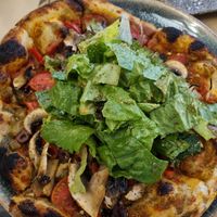 Amazing vegan pizza. at Prego in Kalymnos