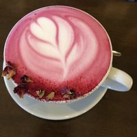 Beetroot latte at Beetroot Sauvage in Edinburgh