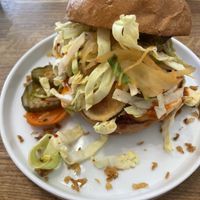 Korean chickun sandwich   at Serenity Now in Glasgow