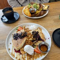 Blueberry Biscoff Pancakes  at Serenity Now in Glasgow