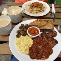 Full vegan breakfast and biscoff pancakes!  at Shoe Tree Cafe in Newcastle Upon Tyne