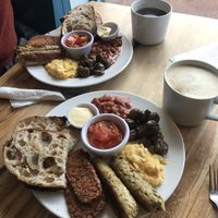 Full English and coffee at Shoe Tree Cafe in Newcastle Upon Tyne