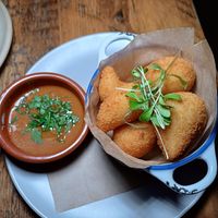 Potato Croquettes with Jackfruit   at Essential Vegan @ Ten to One Bar in North London