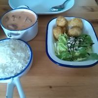 Mushroom stroganoff at Essential Vegan @ Ten to One Bar in North London