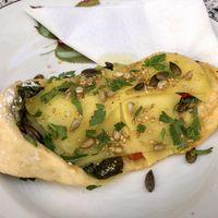 Tomato & spinach pie with cheese  at L'Exquisit in Mallorca