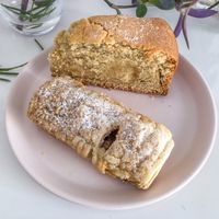 Vanilla cake and white chocolate pie  at L'Exquisit in Mallorca