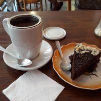 GF choc cake and rooibos tea at L'Exquisit in Mallorca