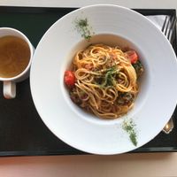 Soy meat pasta at Kaikoan Restaurant - Hasedera Temple in Kamakura