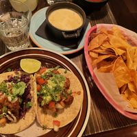 Vegan tacos, VEGAN QUESO W CHIPS!!!!!!!!!! at Geronimo's FGT   in Stockholm