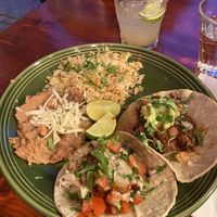 Two types of tacos with added rice and beans   at Geronimo's FGT   in Stockholm