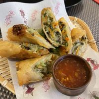 Vegetable spring rolls  at Giggling Squid in Warwick