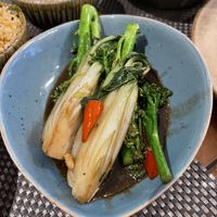 Park choi and broccoli   at Giggling Squid in Warwick