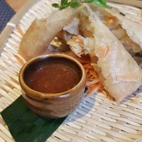 Spring rolls at Giggling Squid in Warwick