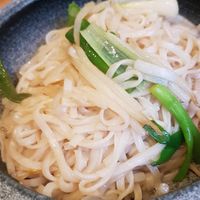 Noodles and beansprouts at Giggling Squid in Warwick