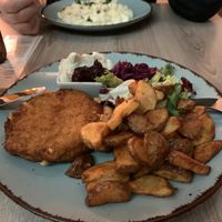 Fried cheese with fries   at Forrest Bistro in Prague