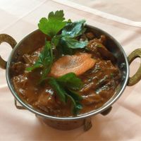 Ceylonische Vendi Curry (Sri Lankan okra) at Ganesha Restaurant in Fellbach