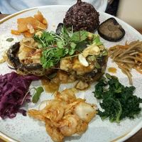 Pumpkin filled mushrooms at Wabi Sabi Salon in Collingwood