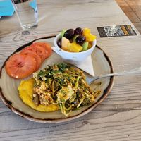 What Did You Do With My Tofu? Vegan, Gluten-Free
Organic tofu, caramelized onions, zucchini pasta, tomato sauce, vegan kale pesto, house-made vegan cheddar sauce, with tomatoes ins at Big Feast Bistro in Maple Ridge