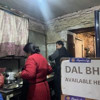 Dal bhat in the making  at Coffee & Vegetarian Food Home in Kathmandu