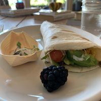 Vegan breakfast burrito with tofu.  at Cafe Nutrients in Naples