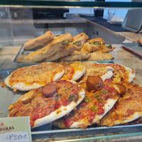 Some savoury baked goods at Vegan Bombon in Alicante