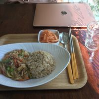 Rice with yellow sauce  at Sun - 카페 in Seoul