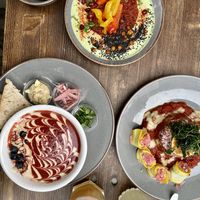 Carrot Soup, Shakshuka, I forgot the name dish (something with purple rice)   at Mana - Schöneberg in Berlin