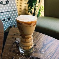 caramel latte macchiato with coconut mylk at Mcc Cafe in Celje
