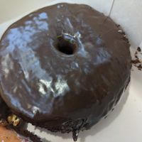 Chocolate donut at Bite Me Cafe in Madrid