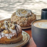Doughnuts and coffee  at Bite Me Cafe in Madrid