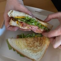 Cheese and bacon Sandwich 8€ at Bite Me Cafe in Madrid