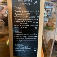 Menu at Bite Me Cafe in Madrid