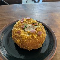 Croquette doughnut at Bite Me Cafe in Madrid