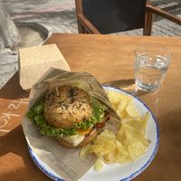 breakfast bagel  at Bite Me Cafe in Madrid