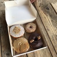 Ginger cookie, salted caramel, chocolate rum, cardamom and pear jam at Bite Me Cafe in Madrid