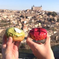Took the bite me cafe donuts on the road to toledo!  at Bite Me Cafe in Madrid