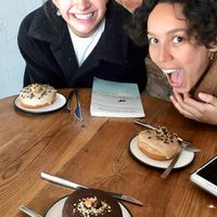 Hazelnut cream and peanut butter cookie dough at Bite Me Cafe in Madrid