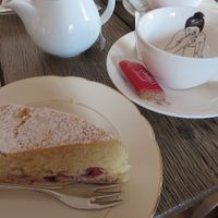 Homemade cherry cake (vegan) at Amelie Cafe & Dekoration in Saarlouis
