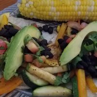 Veggie Tacos. Comes with 3 but I ate one before remembering to snap a pic.  at PadreRitaGrill in South Padre Island