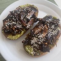 Avocado mushroom toast  at Garden Fresh Cafe in Palm Beach