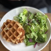 Waffle falafel  at The Street Eatery in Calgary